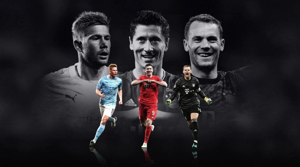Lewandowski, De Bruyne e Neuer, os finalistas. UEFA