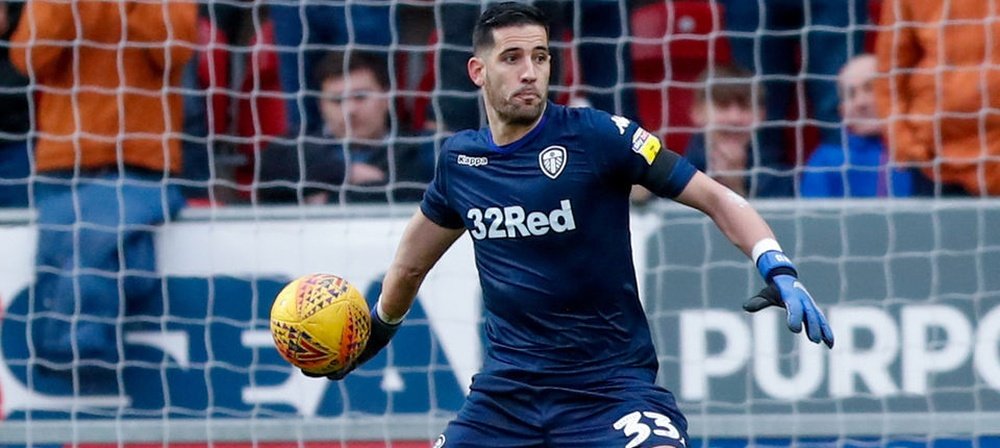 Kiko Casilla, en un partido de la temporada 18-19 con el Leeds United. LeedsUnited