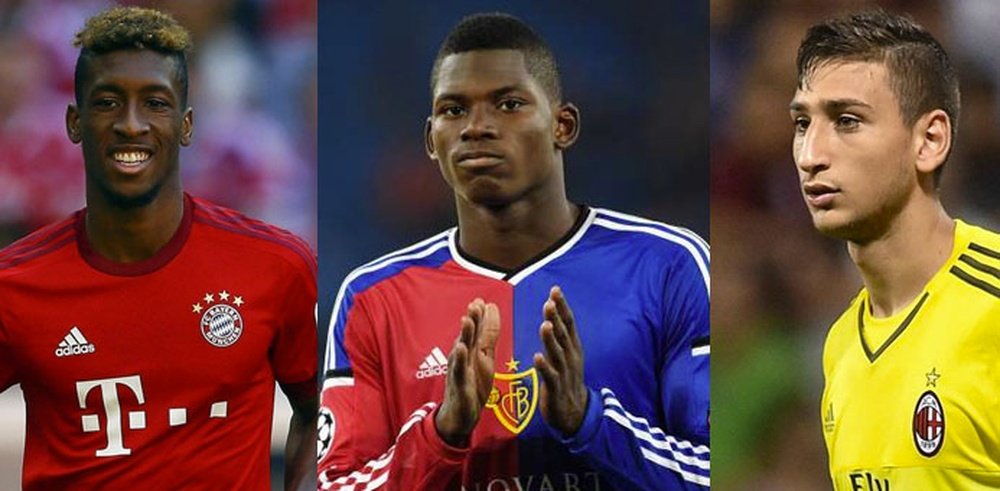 Kingsley Coman, Breel Embolo y Gianluigi Donnarumma. BeSoccer