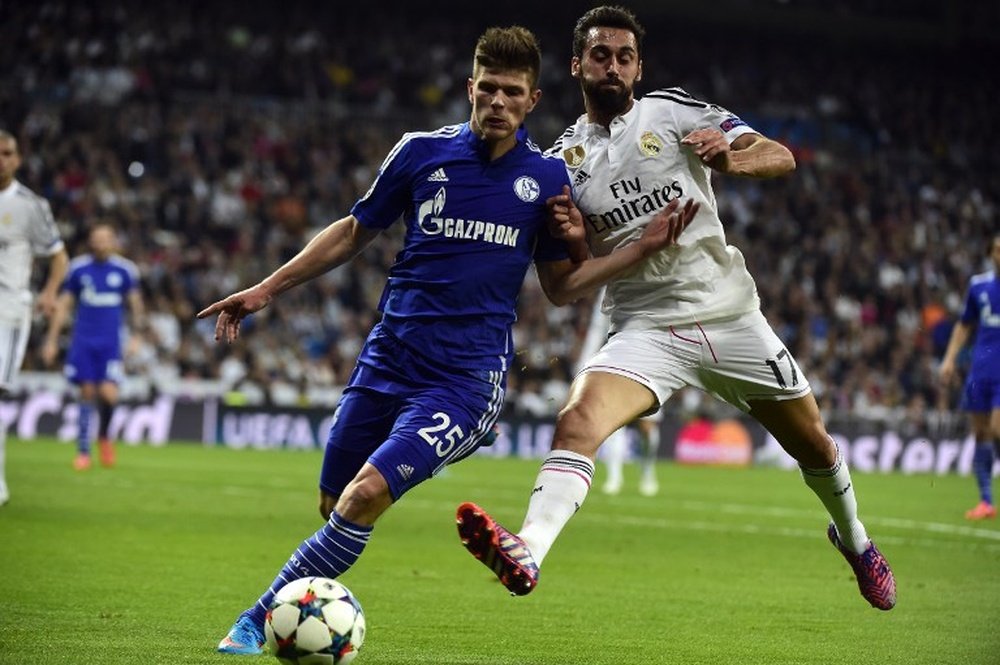 El Schalke 04, en 2015, fue el último en ganar en el Bernabéu. AFP