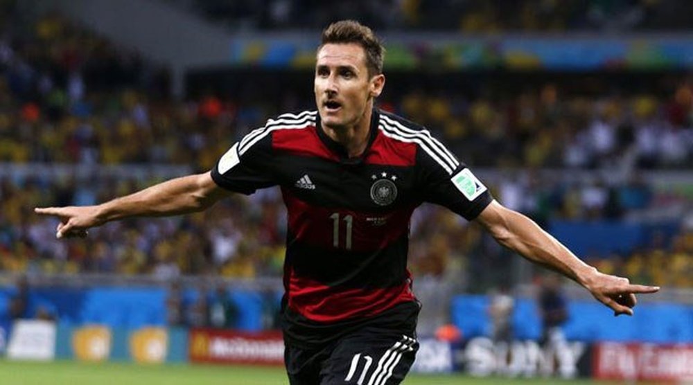 Klose celebra un tanto con la selección alemana. Twitter