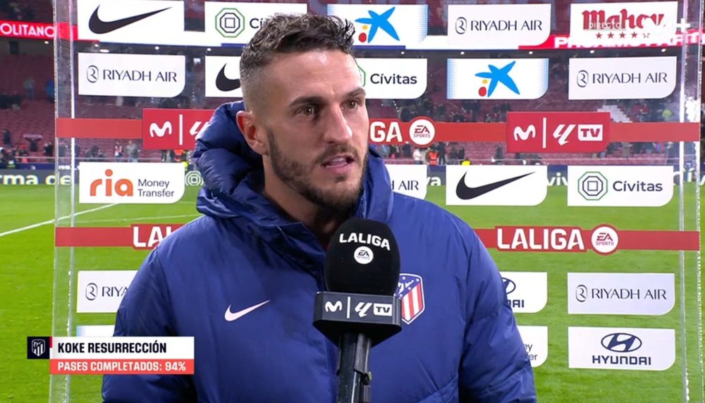 Koke dejó claro que renovaría con el Atlético. Captura/MovistarLaLiga