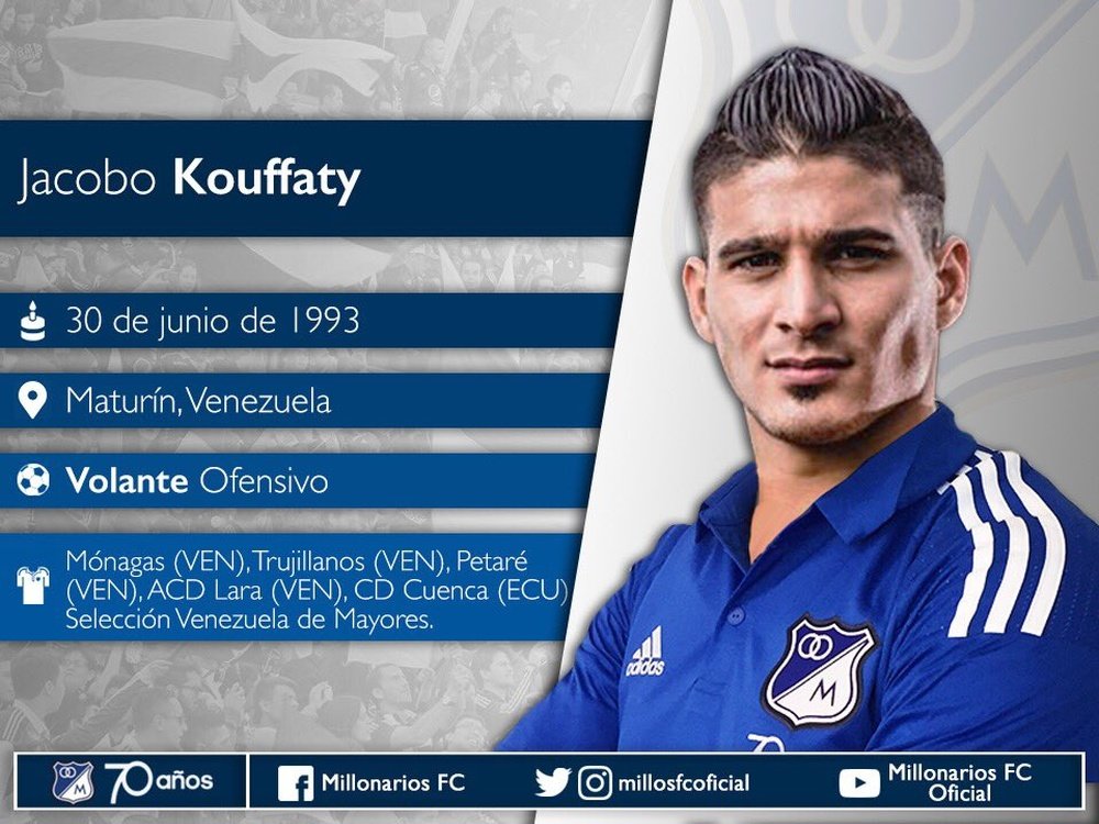 Kouffaty, nuevo jugador de Millonarios. MillonariosFC