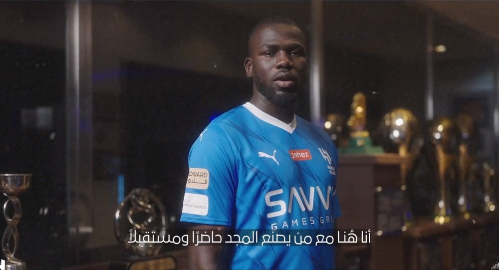 Kalidou Koulibaly has signed for Al Hilal. Screenshot/Alhilal_EN/Twitter