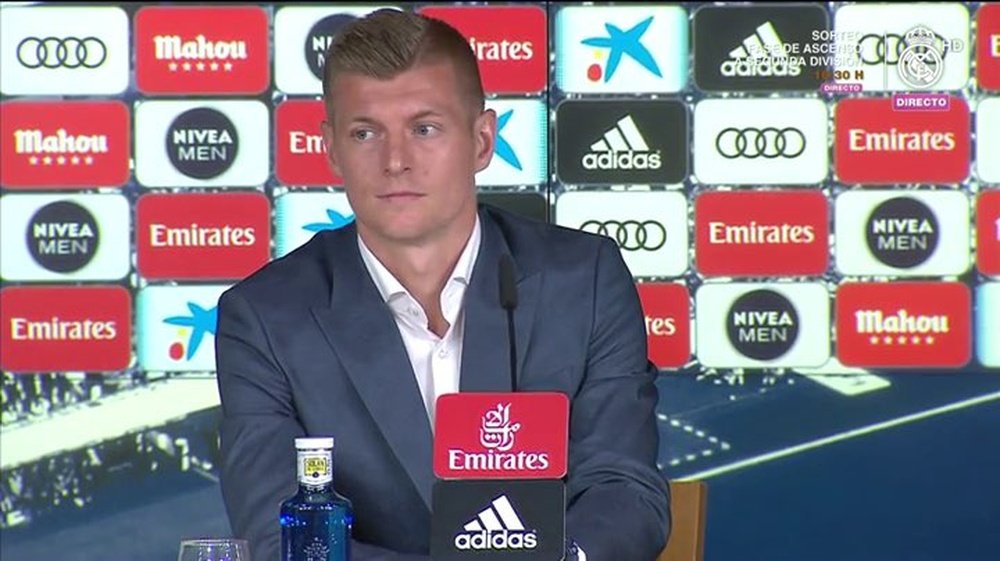 Kroos was happy after signing a new contract. Captura/RealMadridTV