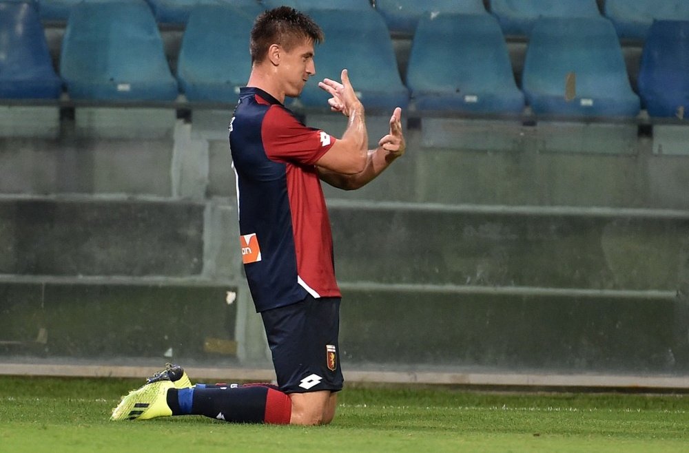Genoa forward Piatek is the hottest property in Europe at present. AFP
