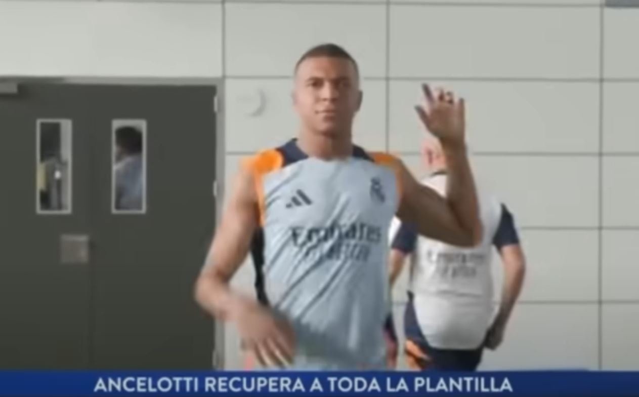 Mbappe trained for the second time with Madrid on Thursday. Screenshot/RealMadridTV