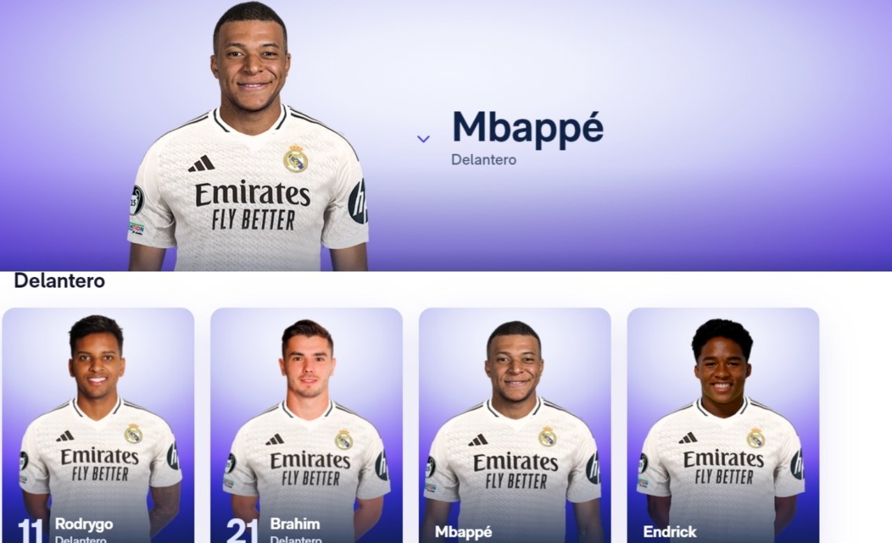 Mbappé y Endrick ya aparecen de blanco en la web del Madrid