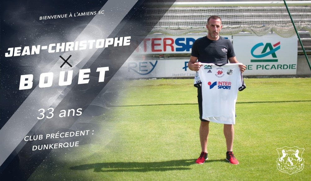 'Amiens SC annonce la signature pour une saison du gardien, Jean-Christophe Bouet. Twitter