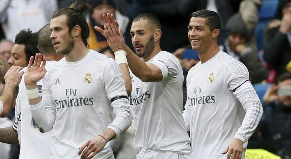 La 'bbc' marca un alto porcentaje de goles del Madrid. EFE