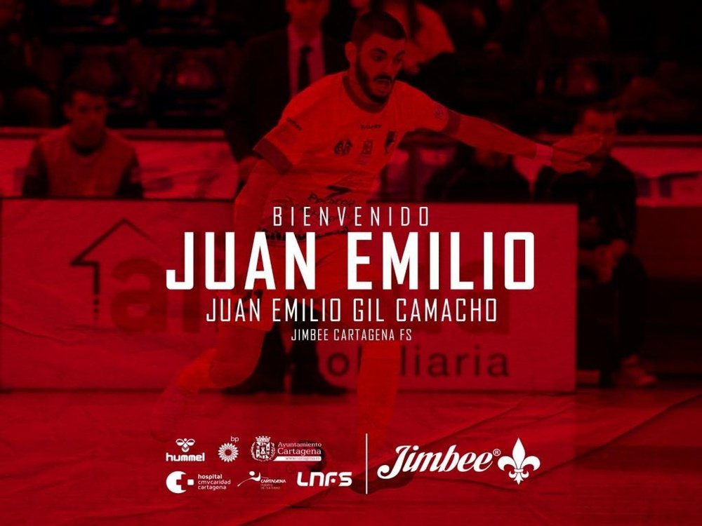 Juan Emilio, nuevo jugador del Jimbee Cartagena. Twitter/JimbeeCartagena