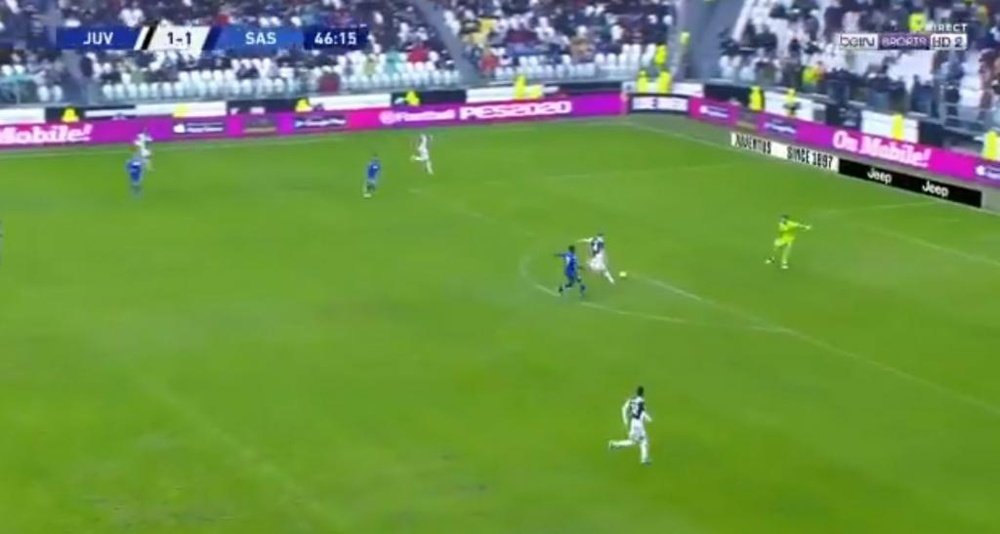 La double boulette de Buffon et De Ligt qui va coûter cher à la Juve. Capture/BeINSports