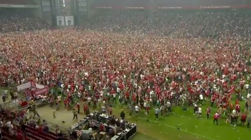 El Parken Stadion de Copenhague se llenó para ver el partido. Captura/TV2Sporten