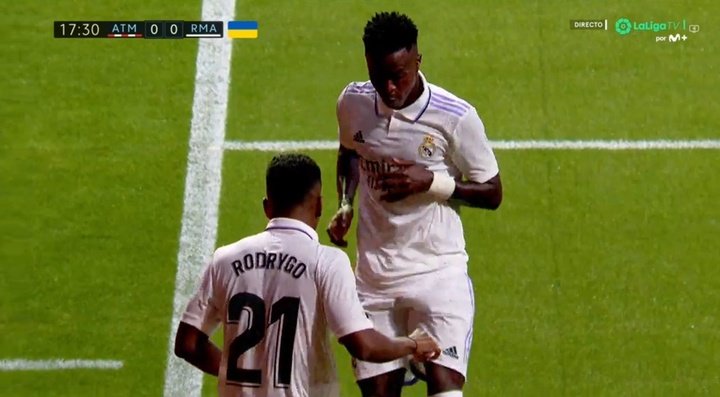 Rodrygo ha segnato il gol del vantaggio. Captura/MovistarLaLigaTV