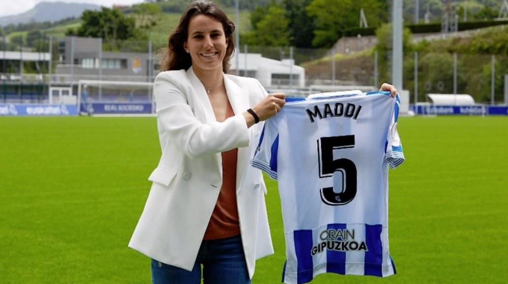 Maddi Torre es la única futbolista que no ha hecho huelga. RealSociedad