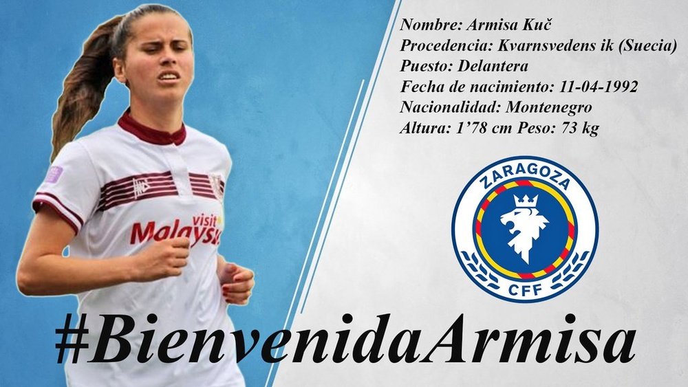 Armisa Kuc, nueva jugadora del Zaragoza Femenino. ZaragozaCFF