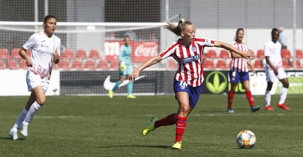 Toni Duggan se mostró satisfecha con el partido ante el City. Twitter/AtletiFemenino