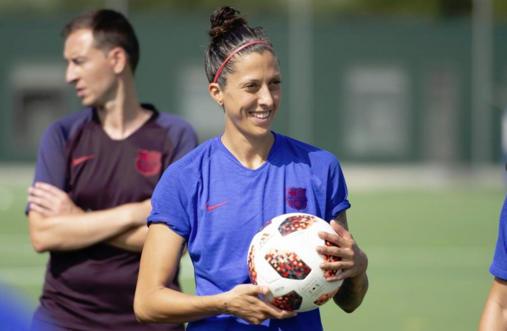 Jennifer Hermoso espera hacer historia con el Barça. Twitter/FCBarcelonaFemení