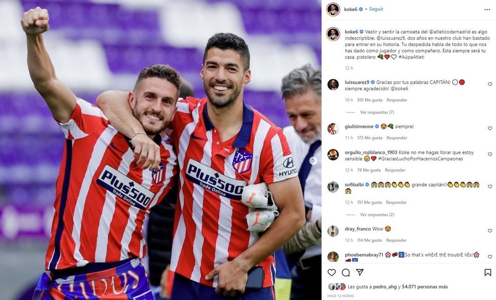 A despedida final de Suárez no Atlético.EFE