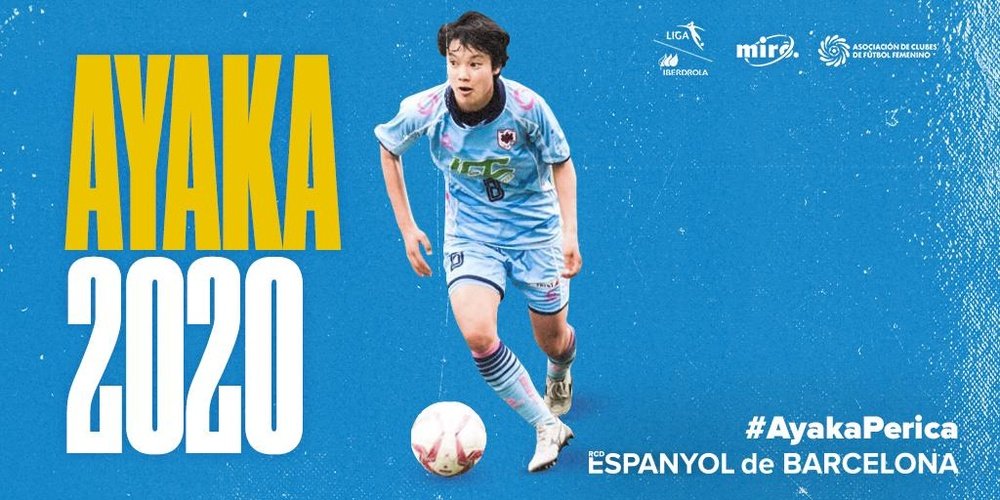 Ayaka Noguchi ya es nueva jugadora del Espanyol Femenino. Twitter/RCDEFemeni