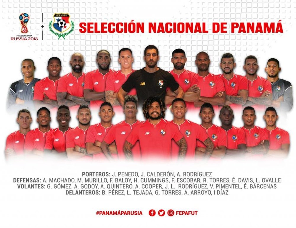 Panamá dio a conocer la lista para el Mundial de Rusia. Twitter/FEPAFUT