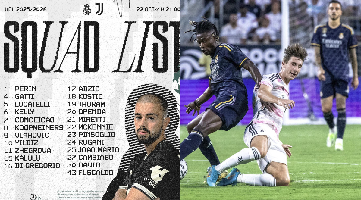 Zhegrova and Miretti return as Juventus visit Real Madrid