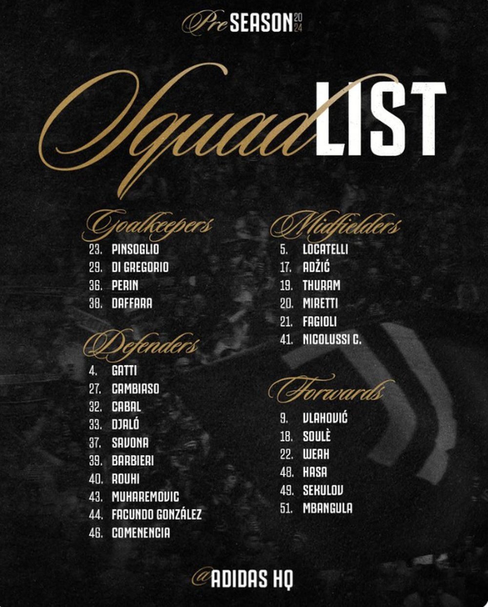 I convocati della Juve per la tournée: tanti volti nuovi... e tante assenze! JuventusFC