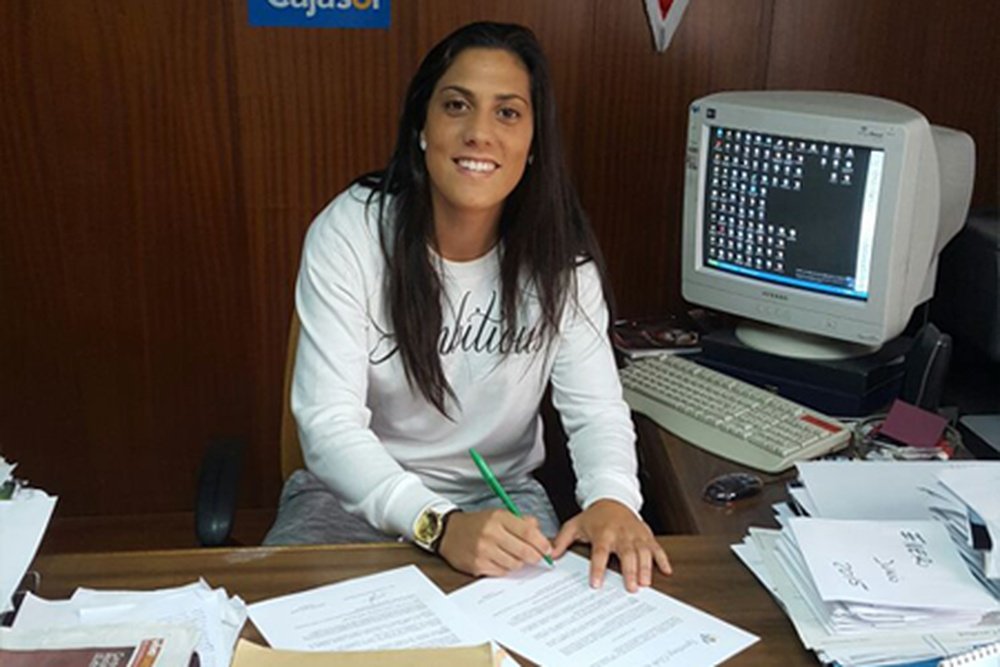 La máxima goleadora del Fundación Cajasol Sporting Huelva, Cristina Martín-Prieto. AndaluciaEsDeporte
