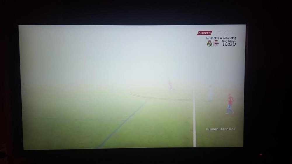 La niebla impidió la narración del Celta-Sporting de juveniles en Gol. Twitter