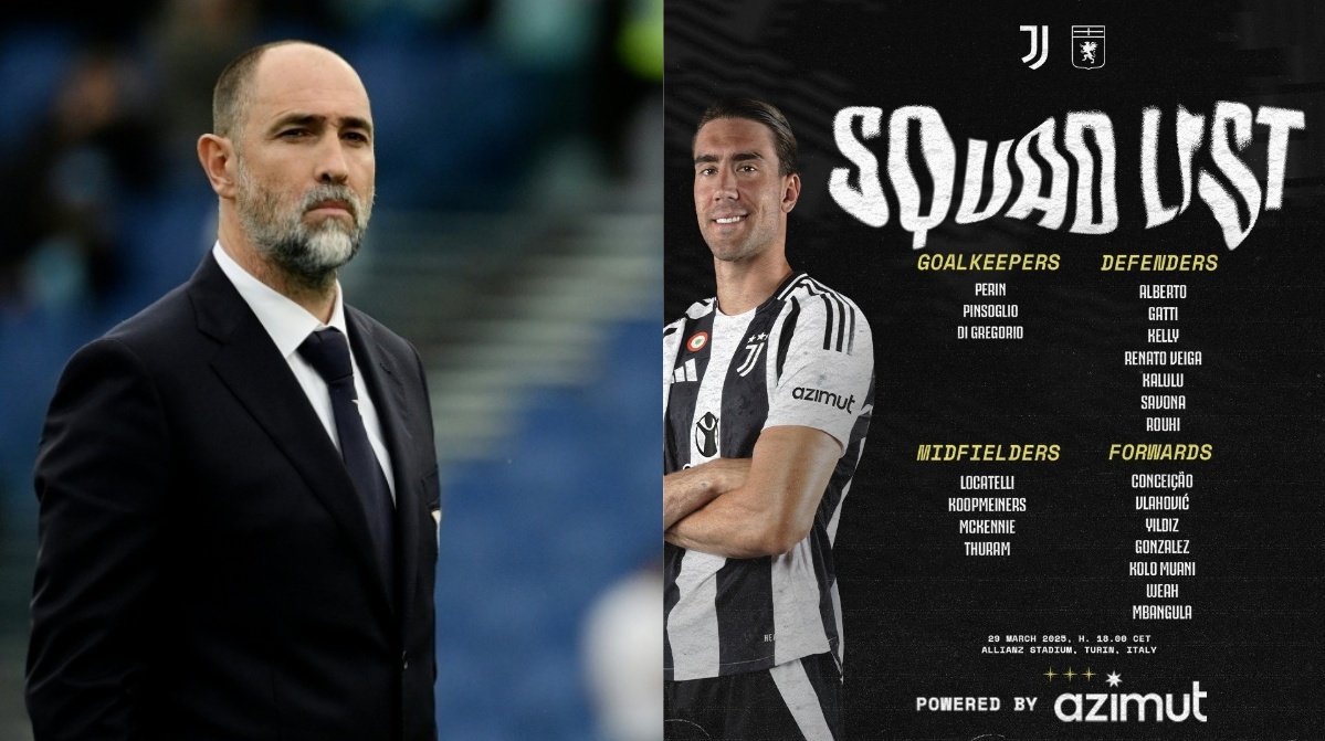Due assenze nella prima lista dei convocati di Tudor. AFP/Juventus
