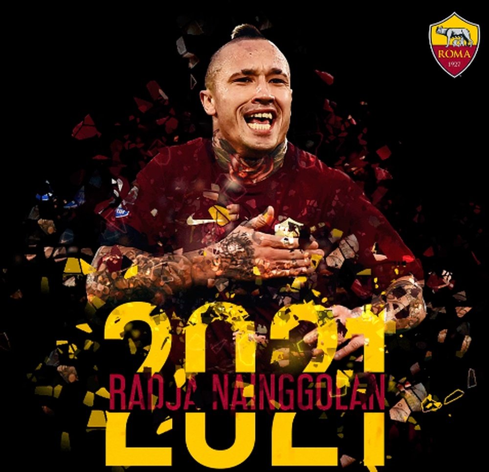 Roma have announced that Radja Nainggolan has signed a contract extension. ASROMA
