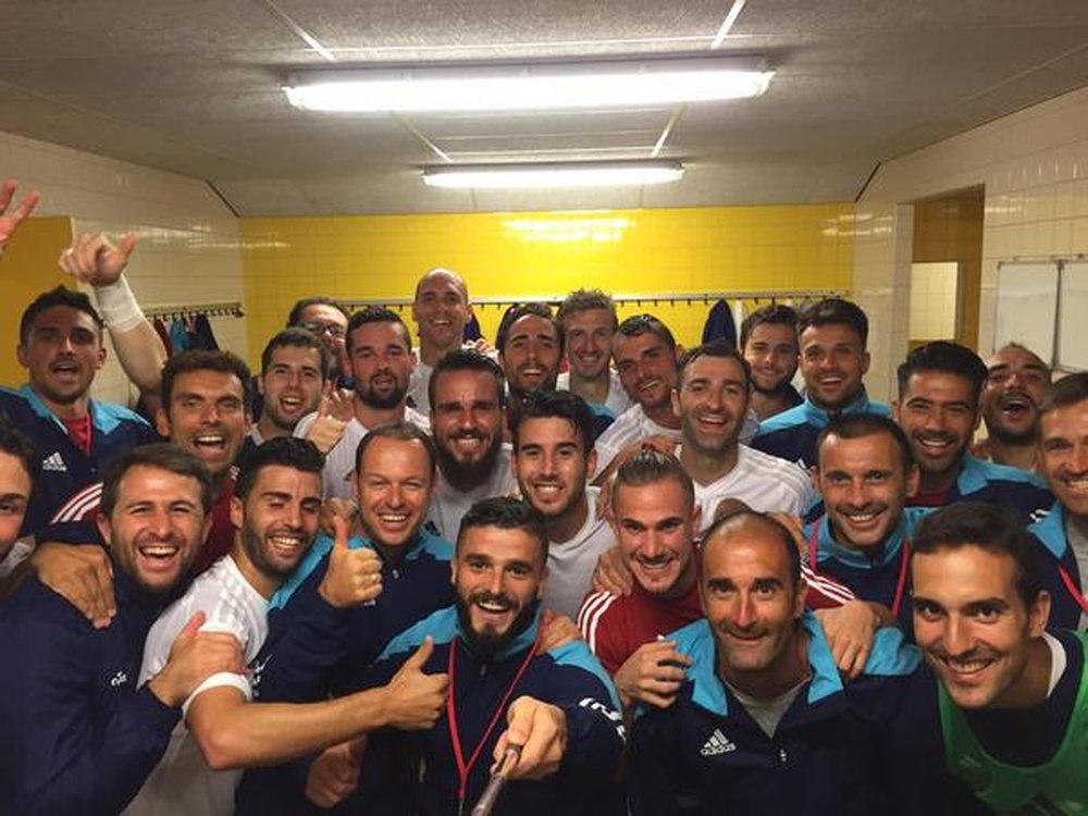 La Selección AFE España celebra la victoria. Twitter