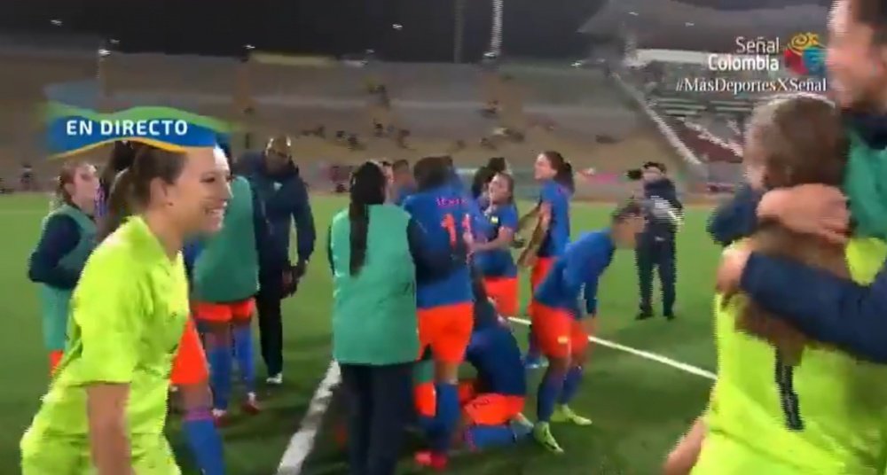 La Selección Colombiana femenina, oro en los Panamericanos. Captura/SeñalColombia