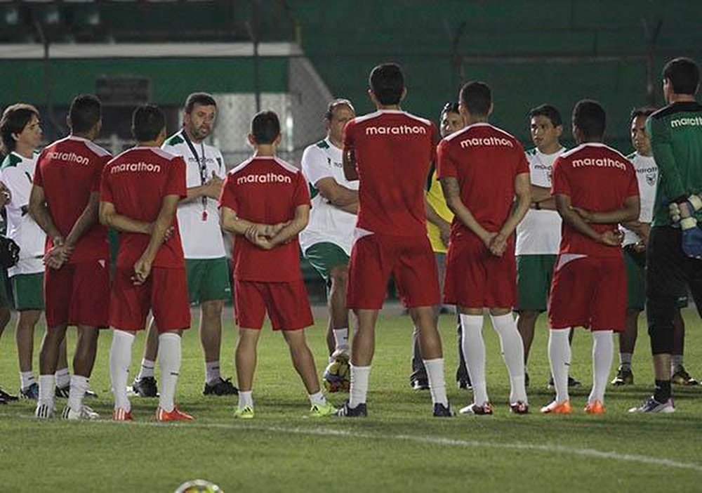 La selección de Bolivia durante un entrenamiento. Twitter