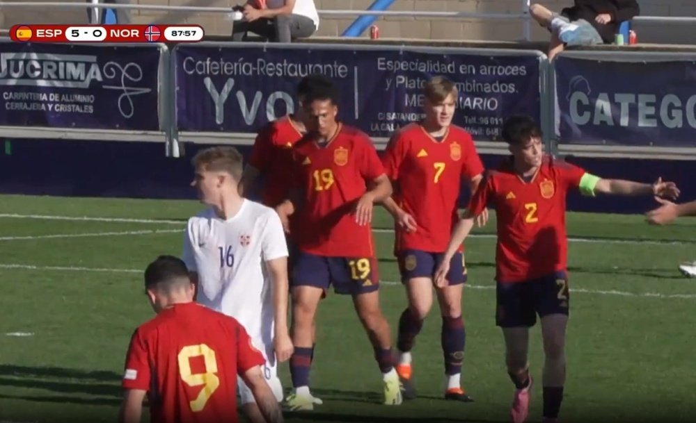 España pasó por encima de Noruega. Captura/RFEF