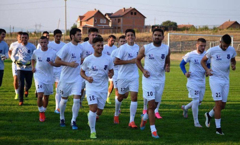 La selección nacional de Kosovo, en un entrenamiento. Twitter