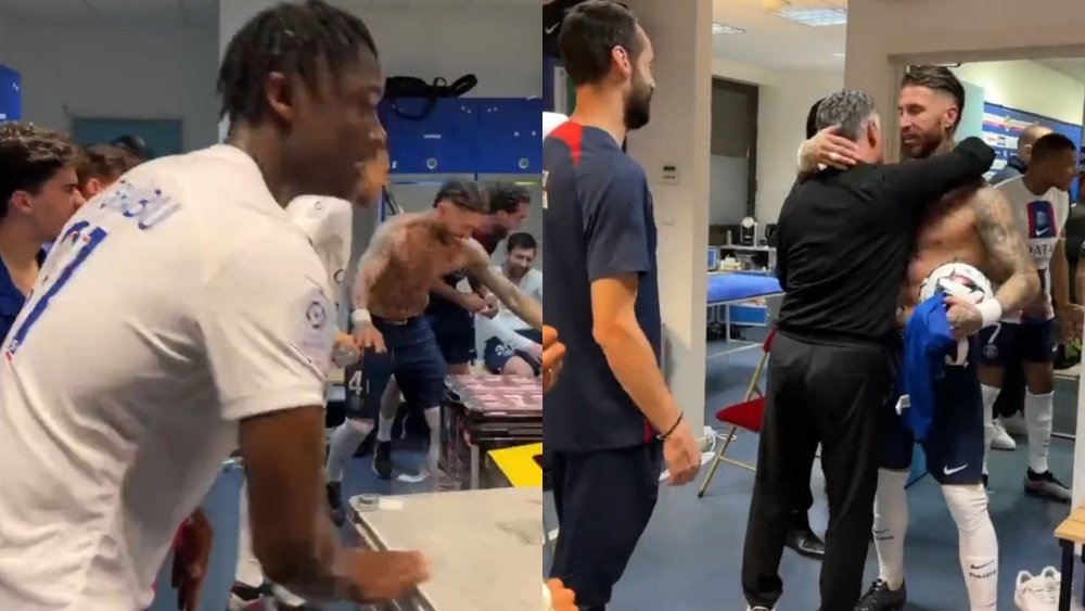 La celebración de los jugadores del PSG. Captura/PSG