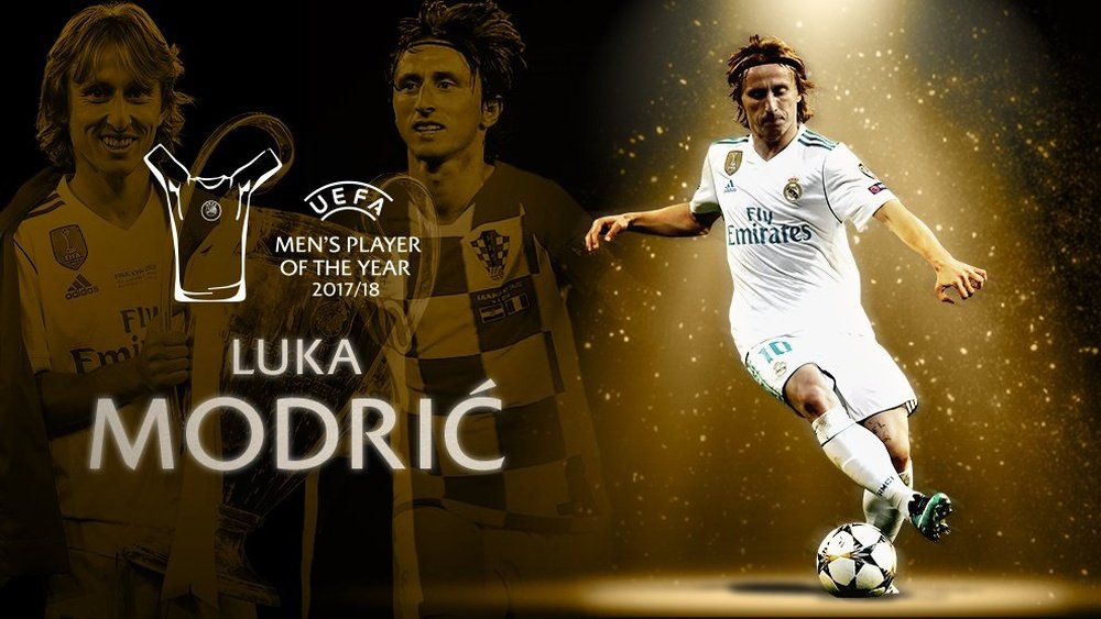 La UEFA premió a Luka Modric como mejor jugador de la Champions League 2017-18. UEFA