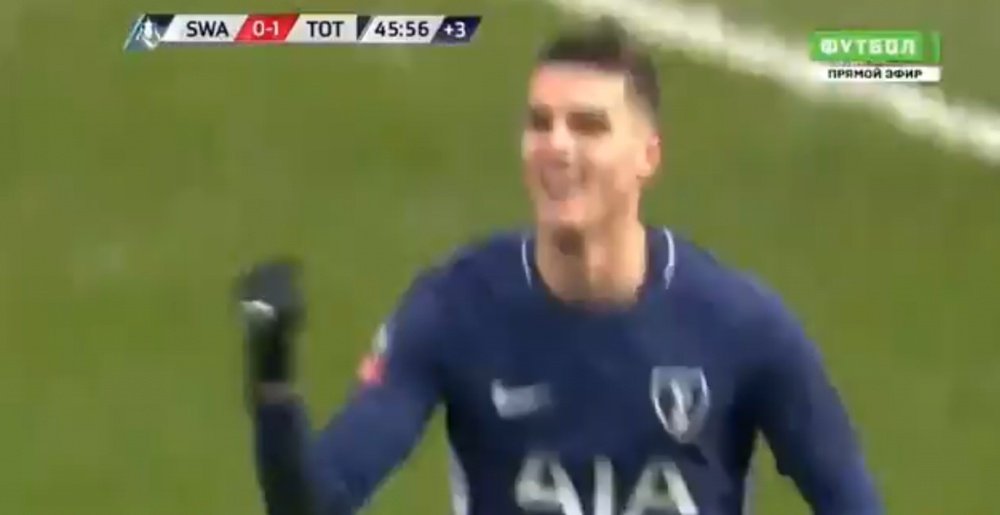 Lamela put Spurs 2-0 up against Swansea in the FA Cup. Twitter
