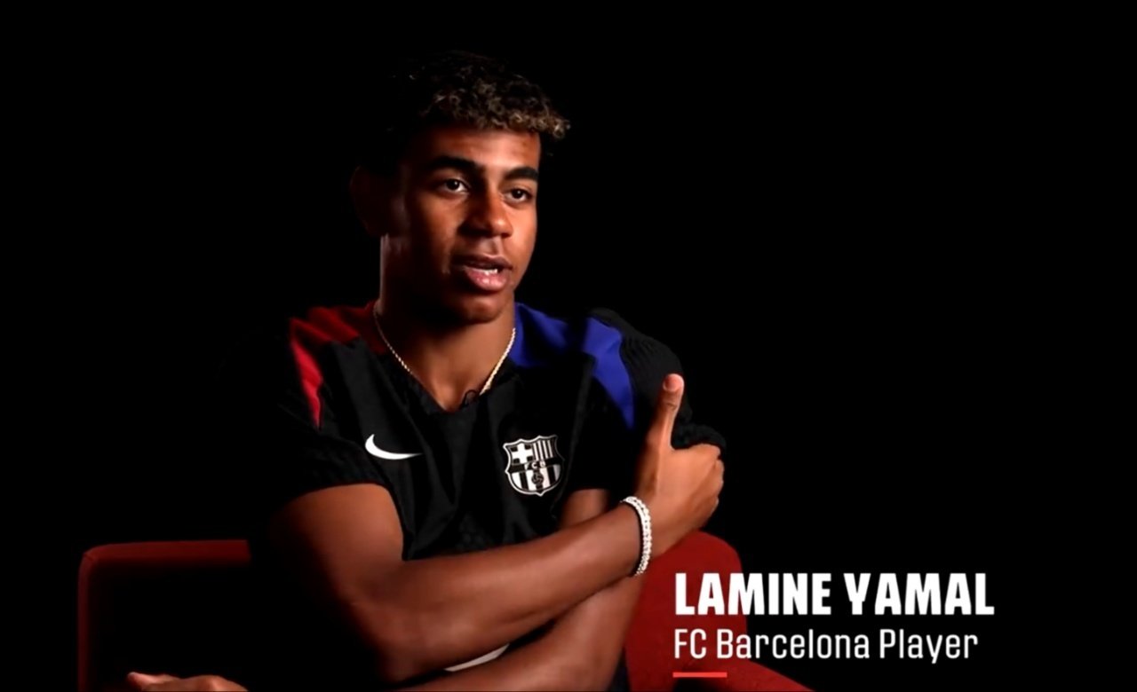 Lamine Yamal admitted his childhood idol is Neymar. Screenshot/LaLigaTV