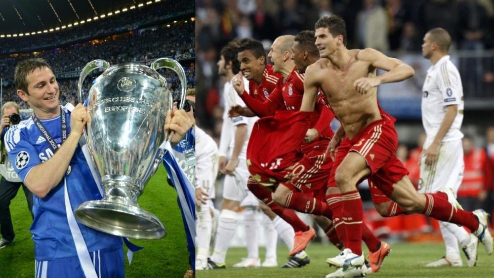 Les survivants du Bayern-Chelsea de 2012. EFE/AFP