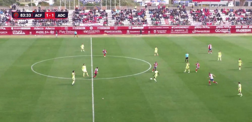 El Algeciras, que empezó ganando 1-0, se quedó sin nada. Captura/InSports