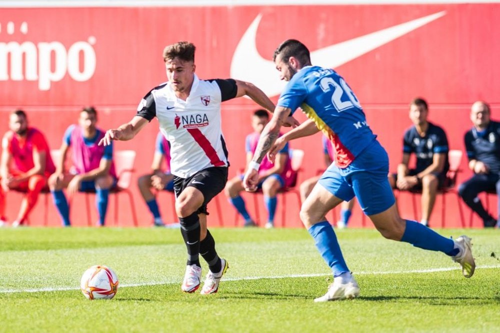 El Sevilla Atlético rascó un punto ante el Andorra. Twitter/CanteraSFC