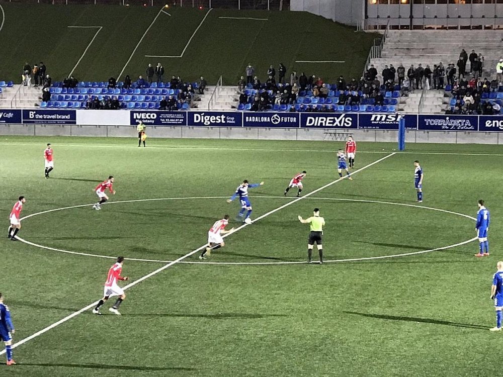 El Badalona mantiene al Nàstic en el fango. Twitter/NàsticTarragona