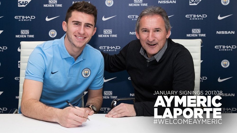 Laporte joins Manchester City. Twitter/Man City