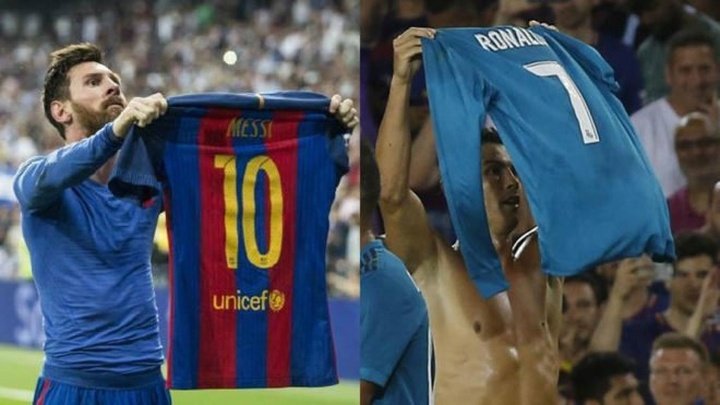 No Camp Nou, Ronaldo festejou tal e qual como Messi no Bernabéu