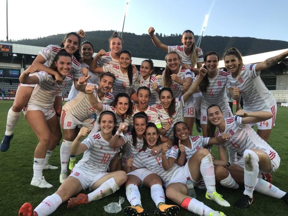 España ha logrado su quinta final consecutiva en el Europeo Sub 19 Femenino. Twitter/SeFutbol