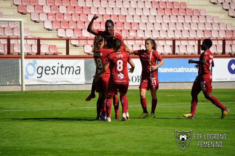 El Logroño vuelve a golear en Las Gaunas. Twitter/EDFFemenino