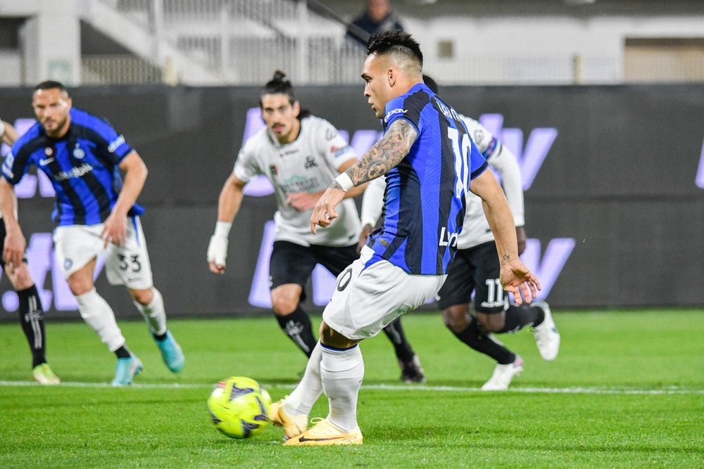 Lautaro Martínez falló un penalti para el Inter. EFE