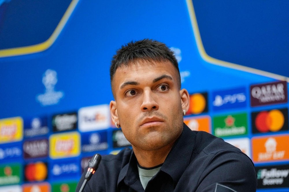 Lautaro Martínez spoke to the press ahead of the match against Barca. Screenshot/Movistar